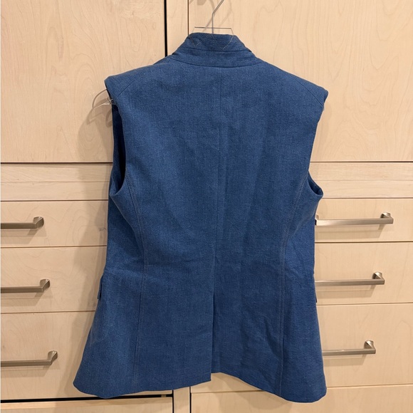 Veronica Beard Blue Sleeveless Jacket - Picture 3 of 4